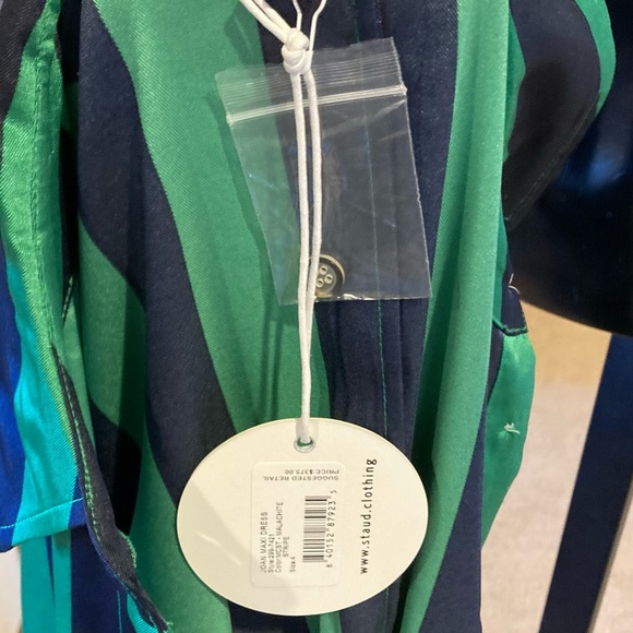Staud Emerald Stripe Maxi Shirt Dress -NWT-4
100% silk - Picture 4 of 6